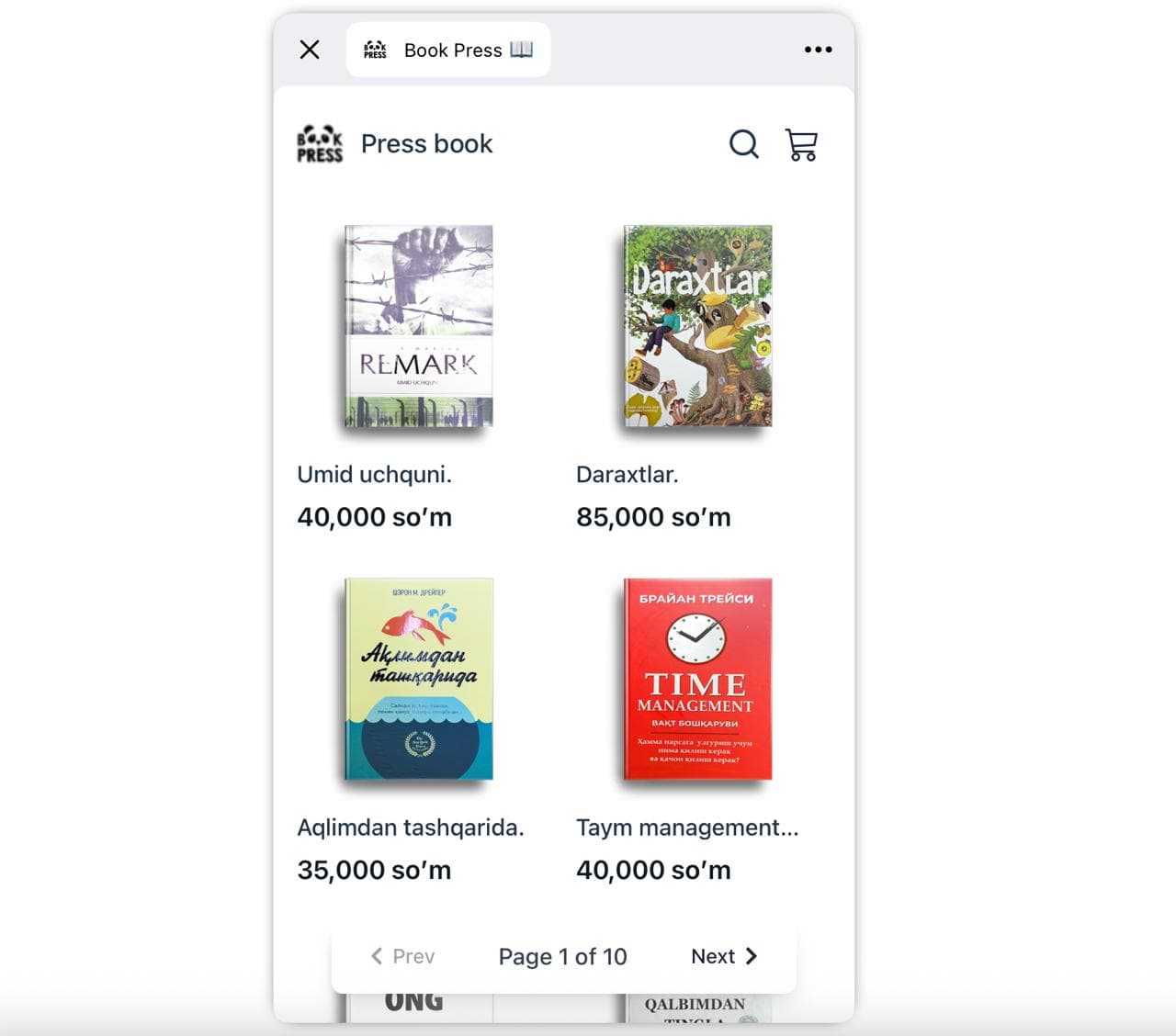 Press book store (Real Project)